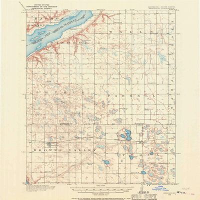 YellowMaps Beardsley MN topo map, 1:62500 Scale, 15 X 15 Minute, Historical, 1916, Updated 1968, 20.2 x 16.5 in - Tyvek