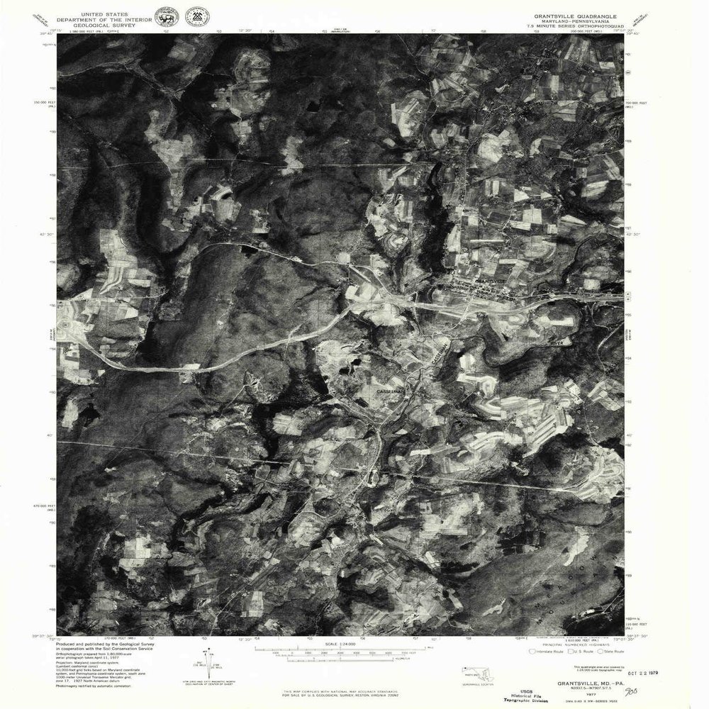 YellowMaps Grantsville MD topo map, 1:24000 Scale, 7.5 X 7.5 Minute, Historical, 1977, Updated 1979, 26.6 x 21.9 in - Tyvek