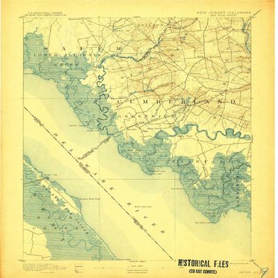 YellowMaps Bay Side NJ topo map, 1:62500 Scale, 15 X 15 Minute, Historical, 1894, Updated 1907, 20 x 16.6 in - Polypropylene