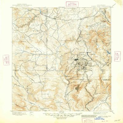 YellowMaps Pikes Peak CO topo map, 1:125000 Scale, 30 X 30 Minute, Historical, 1901, Updated 1948, 20.7 x 17.1 in - Tyvek