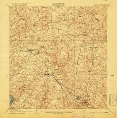 YellowMaps Rockville MD topo map, 1:62500 Scale, 15 X 15 Minute, Historical, 1908, Updated 1918, 20.2 x 16.5 in - Polypropylene