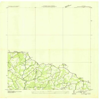 YellowMaps Craigfield TN topo map, 1:24000 Scale, 7.5 X 7.5 Minute, Historical, 1936, 27.5 x 22.1 in - Polypropylene