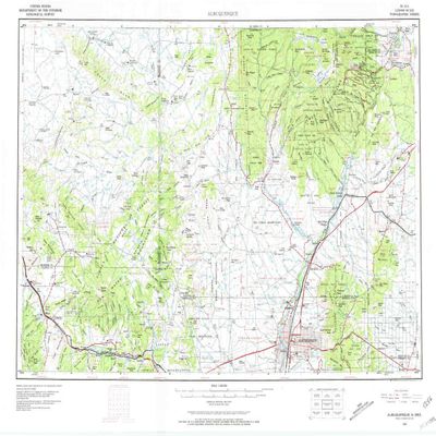 YellowMaps Albuquerque NM topo map, 1:250000 Scale, 1 X 2 Degree, Historical, 1963, Updated 1971, 22.1 x 31.8 in - Tyvek
