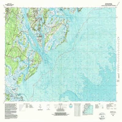 YellowMaps Beaufort SC topo map, 1:100000 Scale, 30 X 60 Minute, Historical, 1978, Updated 1978, 28.5 x 40.8 in - Polypropylene