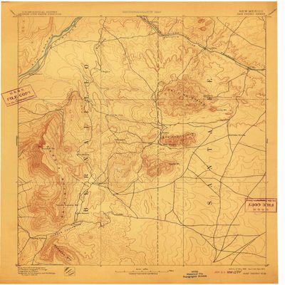 San Pedro NM topo map, 1:125000 Scale, 30 X 30 Minute, Historical, 1892, Updated 1910, 20 x 16.5 in - Tyvek