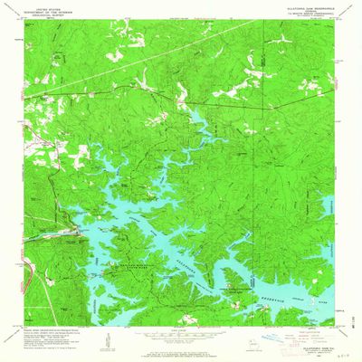 YellowMaps Allatoona Dam GA topo map, 1:24000 Scale, 7.5 X 7.5 Minute, Historical, 1961, Updated 1963, 26.8 x 22 in - Tyvek