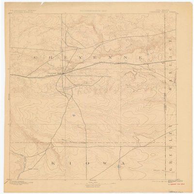Cheyenne Wells CO topo map, 1:125000 Scale, 30 X 30 Minute, Historical, 1894, Updated 1900, 20.4 x 16 in - Tyvek