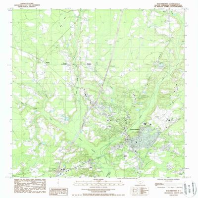 YellowMaps Walterboro SC topo map, 1:24000 Scale, 7.5 X 7.5 Minute, Historical, 1988, Updated 1988, 26.8 x 22 in - Polypropylene