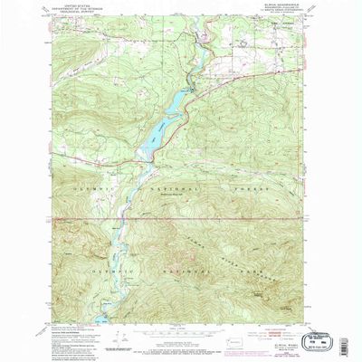 YellowMaps Elwha WA topo map, 1:24000 Scale, 7.5 X 7.5 Minute, Historical, 1950, Updated 1985, 26.8 x 22 in - Polypropylene