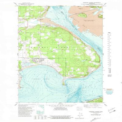 YellowMaps Crescent Harbor WA topo map, 1:24000 Scale, 7.5 X 7.5 Minute, Historical, 1977, Updated 1981, 29.1 x 22.2 in - Polypropylene