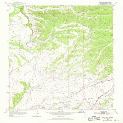 YellowMaps Agua Fria NM topo map, 1:24000 Scale, 7.5 X 7.5 Minute, Historical, 1951, Updated 1969, 27 x 22 in - Polypropylene