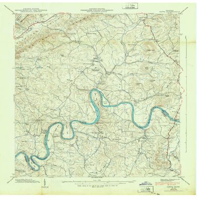 YellowMaps Joppa TN topo map, 1:24000 Scale, 7.5 X 7.5 Minute, Historical, 1939, 27.4 x 22 in - Tyvek