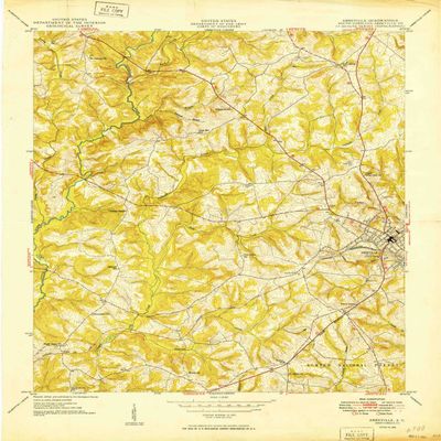 YellowMaps Abbeville SC topo map, 1:24000 Scale, 7.5 X 7.5 Minute, Historical, 1949, 27.8 x 22.5 in - Polypropylene