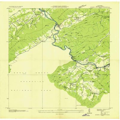 YellowMaps Kinzel Springs TN topo map, 1:24000 Scale, 7.5 X 7.5 Minute, Historical, 1936, 27.3 x 22 in - Tyvek