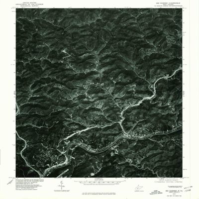 YellowMaps Big Chimney WV topo map, 1:24000 Scale, 7.5 X 7.5 Minute, Historical, 1977, Updated 1980, 26.6 x 21.3 in - Polypropylene