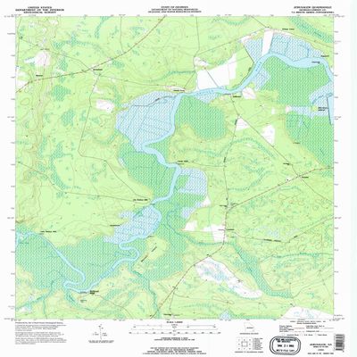 YellowMaps Jerusalem GA topo map, 1:24000 Scale, 7.5 X 7.5 Minute, Historical, 1993, Updated 1995, 26.8 x 22 in - Tyvek