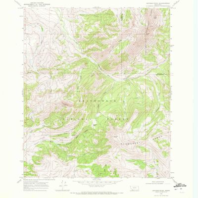 YellowMaps Antone Peak MT topo map, 1:24000 Scale, 7.5 X 7.5 Minute, Historical, 1968, Updated 1972, 26.7 x 22 in - Polypropylene