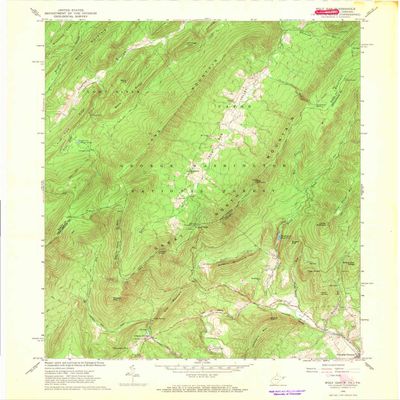 YellowMaps Wolf Gap WV topo map, 1:24000 Scale, 7.5 X 7.5 Minute, Historical, 1966, Updated 1968, 27 x 22.6 in - Polypropylene