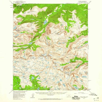 YellowMaps Alpine MT topo map, 1:62500 Scale, 15 X 15 Minute, Historical, 1956, Updated 1960, 20.7 x 16.9 in - Polypropylene
