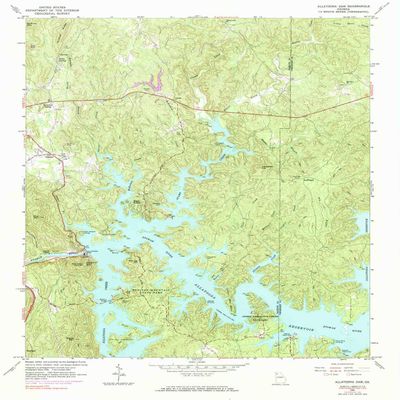 YellowMaps Allatoona Dam GA topo map, 1:24000 Scale, 7.5 X 7.5 Minute, Historical, 1961, Updated 1984, 26.8 x 22 in - Tyvek