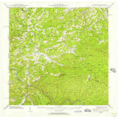 YellowMaps Waterville NC topo map, 1:24000 Scale, 7.5 X 7.5 Minute, Historical, 1940, Updated 1957, 27.5 x 22 in - Tyvek