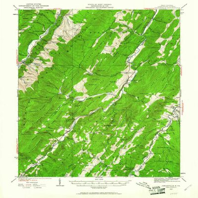 YellowMaps Circleville WV topo map, 1:62500 Scale, 15 X 15 Minute, Historical, 1922, Updated 1961, 20.7 x 16.8 in - Polypropylene