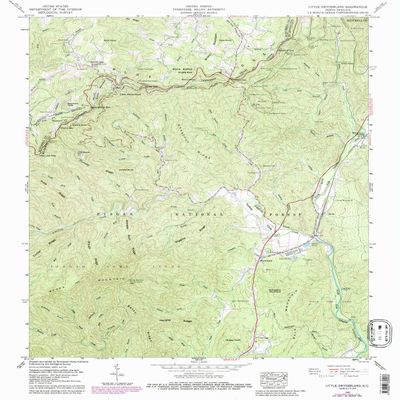 YellowMaps Little Switzerland NC topo map, 1:24000 Scale, 7.5 X 7.5 Minute, Historical, 1960, Updated 1988, 26.8 x 21.9 in - Tyvek