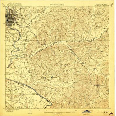 YellowMaps Columbus GA topo map, 1:62500 Scale, 15 X 15 Minute, Historical, 1908, Updated 1921, 19.9 x 16.6 in - Tyvek