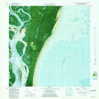 YellowMaps Cumberland Island South GA topo map, 1:24000 Scale, 7.5 X 7.5 Minute, Historical, 1979, Updated 1981, 27.9 x 24 in - Tyvek