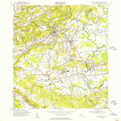 YellowMaps Bernardsville NJ topo map, 1:24000 Scale, 7.5 X 7.5 Minute, Historical, 1954, Updated 1956, 26.8 x 22.3 in - Tyvek