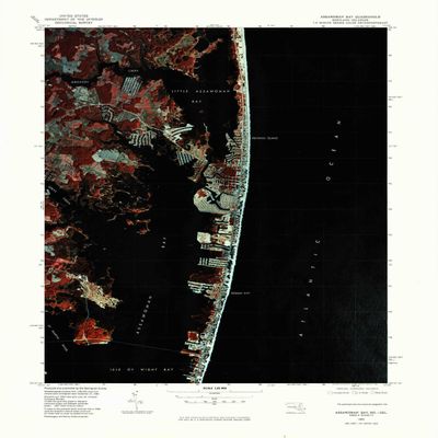 YellowMaps Assawoman Bay MD topo map, 1:25000 Scale, 7.5 X 7.5 Minute, Historical, 1980, Updated 1982, 26.9 x 22 in - Polypropylene