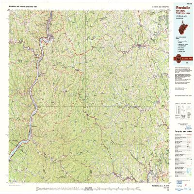 YellowMaps Moundsville WV topo map, 1:100000 Scale, 30 X 60 Minute, Historical, 1984, Updated 1984, 24.6 x 40.9 in - Polypropylene