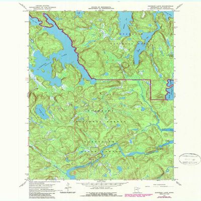 YellowMaps Johnson Lake MN topo map, 1:24000 Scale, 7.5 X 7.5 Minute, Historical, 1967, Updated 1987, 27.2 x 21.2 in - Tyvek