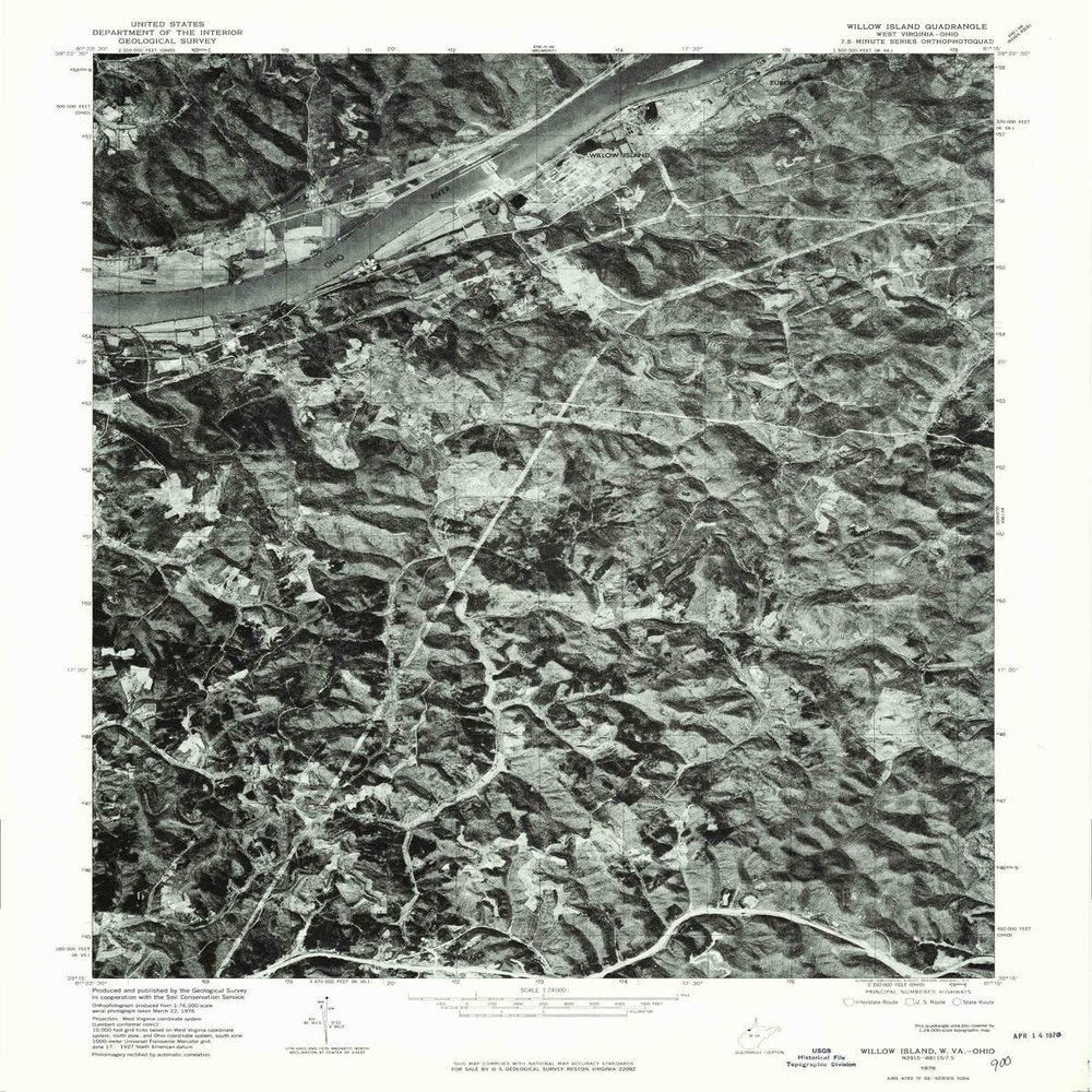 Willow Island WV topo map, 1:24000 Scale, 7.5 X 7.5 Minute, Historical, 1976, Updated 1979, 26.7 x 21.3 in - Polypropylene