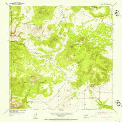 YellowMaps Montoso Peak NM topo map, 1:24000 Scale, 7.5 X 7.5 Minute, Historical, 1952, Updated 1954, 26.9 x 22 in - Polypropylene