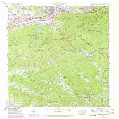 YellowMaps Black Mountain NC topo map, 1:24000 Scale, 7.5 X 7.5 Minute, Historical, 1941, Updated 1979, 27 x 22 in - Polypropylene