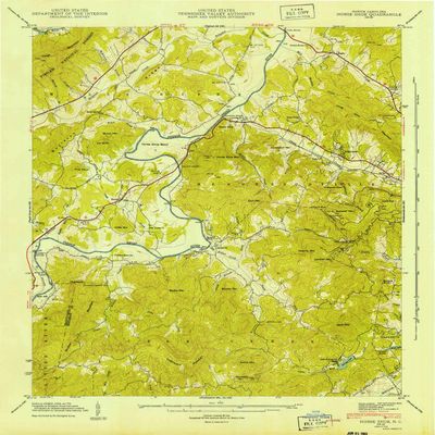 YellowMaps Horse Shoe NC topo map, 1:24000 Scale, 7.5 X 7.5 Minute, Historical, 1942, 26.8 x 22 in - Tyvek