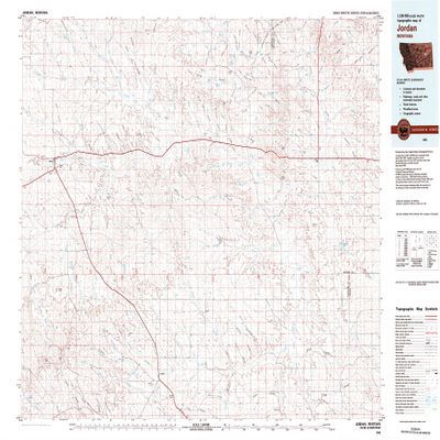 YellowMaps Jordan MT topo map, 1:100000 Scale, 30 X 60 Minute, Historical, 1983, Updated 1983, 24.1 x 36.7 in - Polypropylene