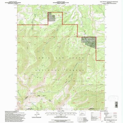 YellowMaps Half Moon Canyon MT topo map, 1:24000 Scale, 7.5 X 7.5 Minute, Historical, 1995, Updated 1997, 26.8 x 22.1 in - Polypropylene