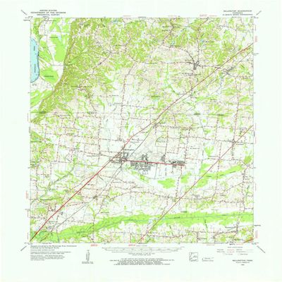 YellowMaps Millington TN topo map, 1:62500 Scale, 15 X 15 Minute, Historical, 1960, Updated 1963, 21.9 x 18.1 in - Polypropylene