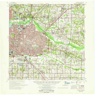 YellowMaps Bartlett TN topo map, 1:62500 Scale, 15 X 15 Minute, Historical, 1961, Updated 1961, 22 x 18.1 in - Polypropylene