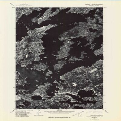 YellowMaps Basswood Lake SE MN topo map, 1:24000 Scale, 7.5 X 7.5 Minute, Historical, 1976, Updated 1979, 27.4 x 21.3 in - Polypropylene