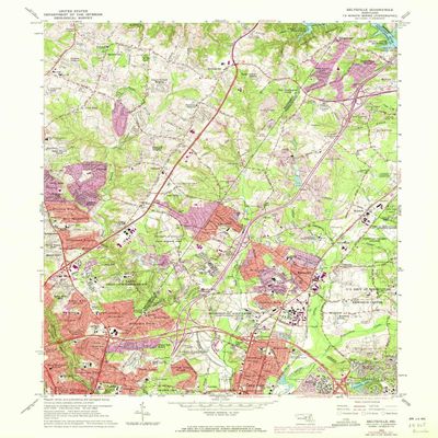 YellowMaps Beltsville MD topo map, 1:24000 Scale, 7.5 X 7.5 Minute, Historical, 1964, Updated 1972, 26.9 x 22 in - Tyvek