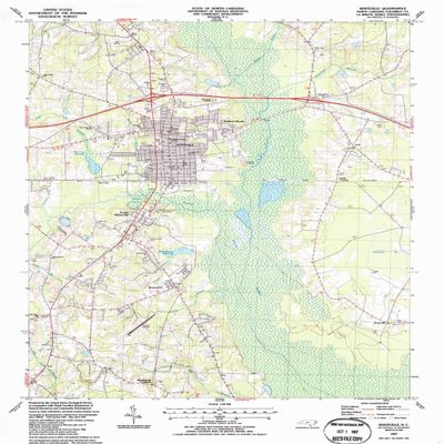 YellowMaps Whiteville NC topo map, 1:24000 Scale, 7.5 X 7.5 Minute, Historical, 1987, Updated 1987, 26.8 x 22 in - Tyvek