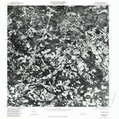 YellowMaps Sanford NC topo map, 1:24000 Scale, 7.5 X 7.5 Minute, Historical, 1980, Updated 1983, 26.7 x 21.7 in - Polypropylene