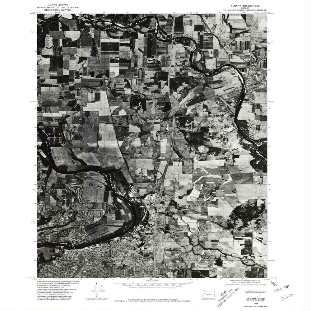 YellowMaps Albany OR topo map, 1:24000 Scale, 7.5 X 7.5 Minute, Historical, 1976, Updated 1980, 26.8 x 22 in - Tyvek