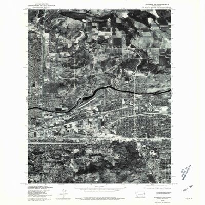 YellowMaps Spokane NE WA topo map, 1:24000 Scale, 7.5 X 7.5 Minute, Historical, 1978, Updated 1981, 27 x 22.2 in - Polypropylene