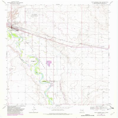 YellowMaps Fort Sumner East NM topo map, 1:24000 Scale, 7.5 X 7.5 Minute, Historical, 1968, Updated 1982, 26.9 x 22 in - Polypropylene