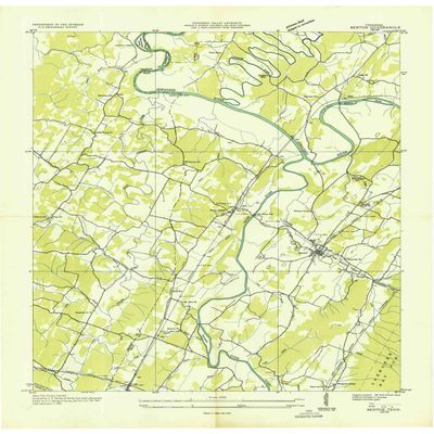 YellowMaps Benton TN topo map, 1:24000 Scale, 7.5 X 7.5 Minute, Historical, 1935, 27.4 x 22 in - Polypropylene