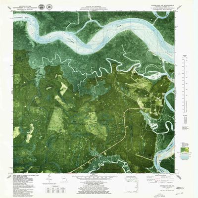 YellowMaps Kingsland NE GA topo map, 1:24000 Scale, 7.5 X 7.5 Minute, Historical, 1979, Updated 1980, 27.8 x 24 in - Polypropylene